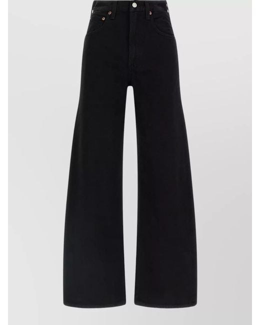 Agolde Blue High Rise Wide Leg Denim Jeans