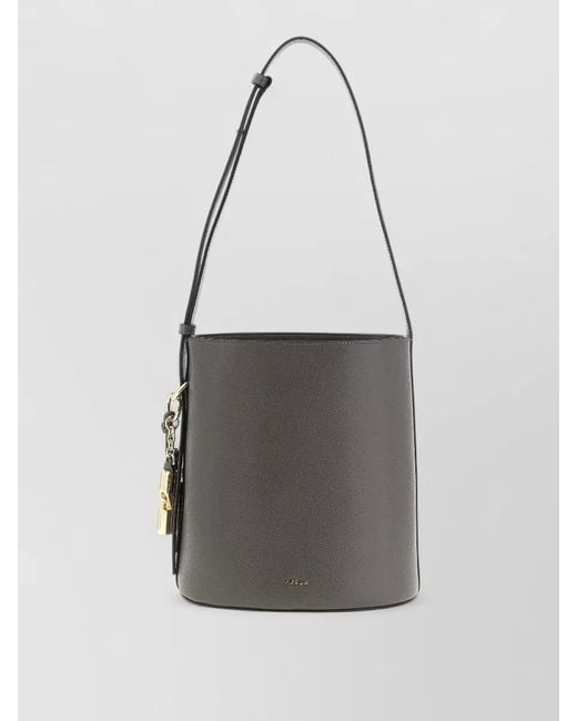 Furla White Roxie Small Bucket Bag Adjustable Strap