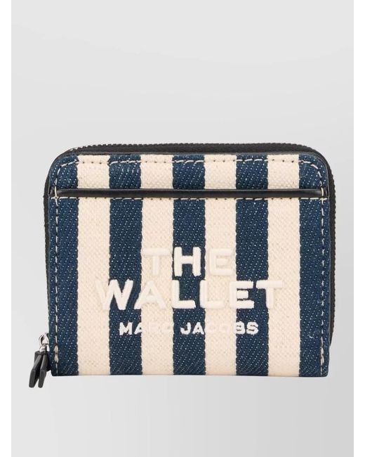 Marc Jacobs Blue Compact Stripe Wallet Fabric Detail