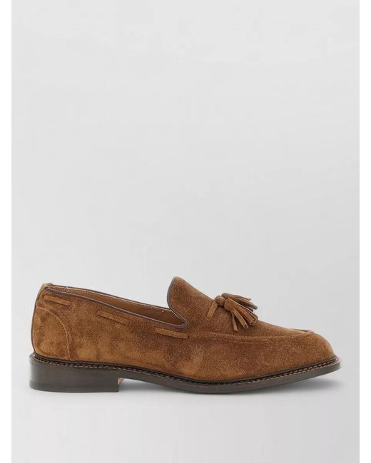 Tricker's Brown Elton Loafers Round Toe Tassel Detail for men