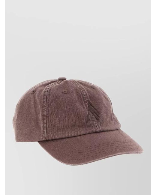 The Attico Brown Canvas Baseball Cap Curved Brim Eyelets