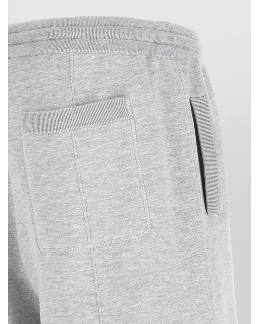 Brunello Cucinelli Gray Double Knit Jersey Bermuda Shorts for men