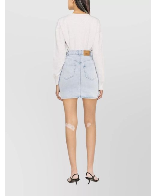 Isabel Marant Blue Denim High-Rise Midi Skirt