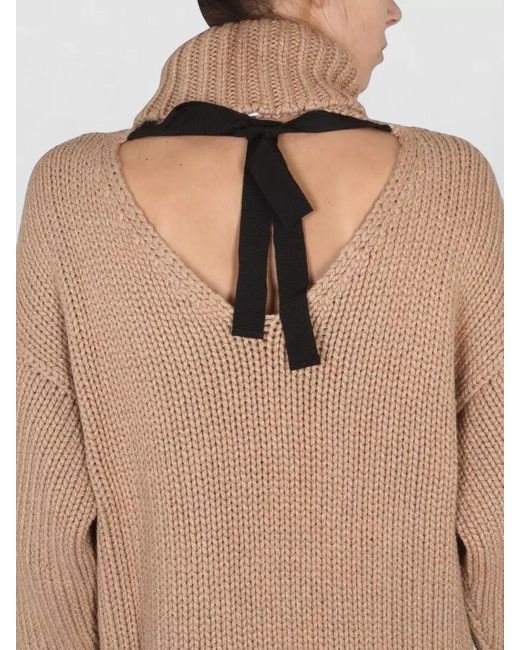 RED Valentino Multicolor Wool Lurex Turtleneck Sweater Open Back