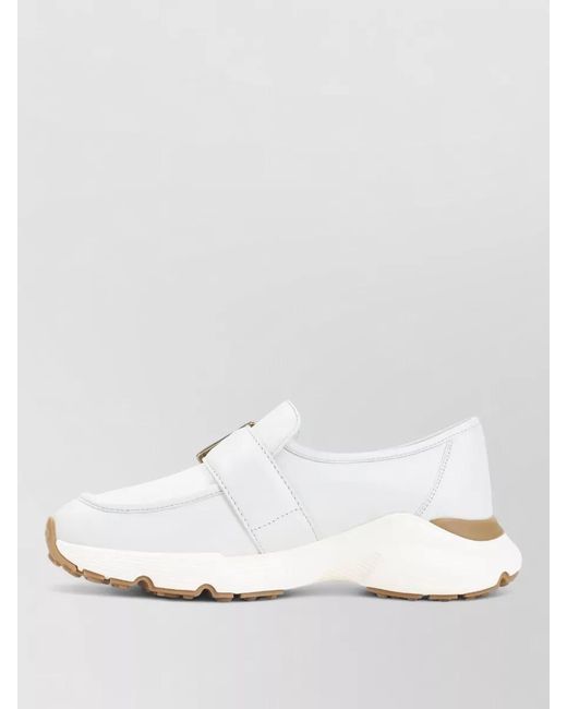 Tod's White Leather Slip-On Sneakers