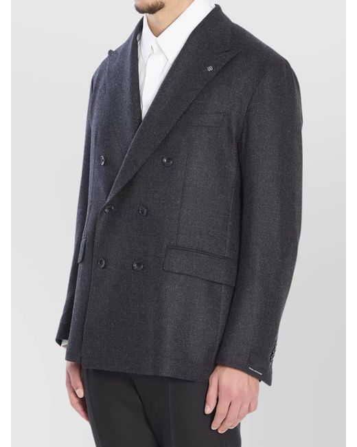 Tagliatore Blue Double-Breasted Jacket for men