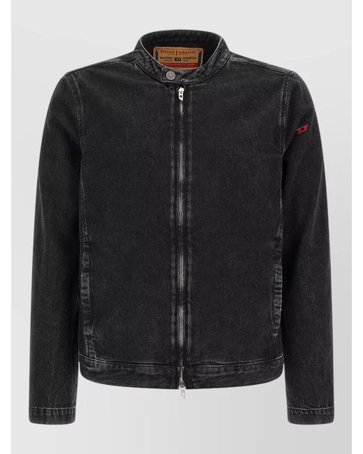 DIESEL Black Glory Long Sleeve Jacket Stand Collar for men