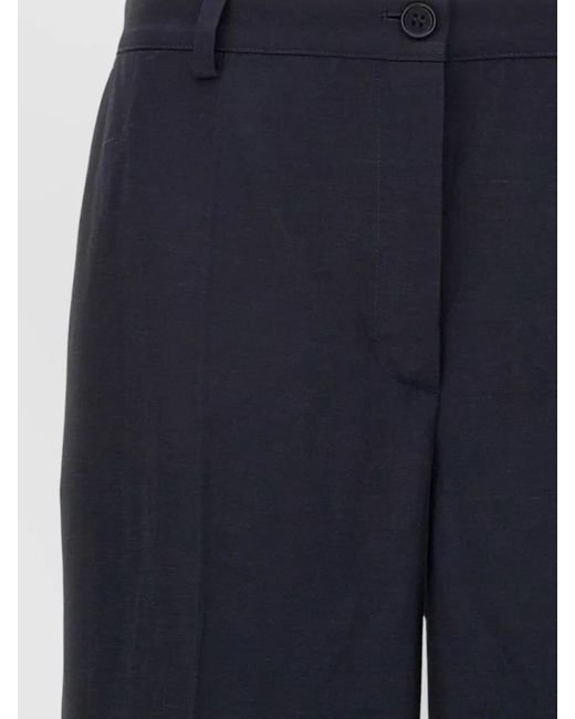 P.A.R.O.S.H. Blue Raisa Tailored Pants Belt Loops Pockets