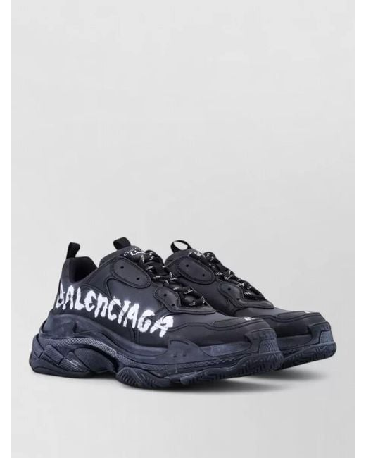 Balenciaga Blue Triple S Logo Sneakers Chunky Sole for men