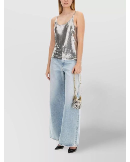 Rabanne Blue Wire Mesh Top