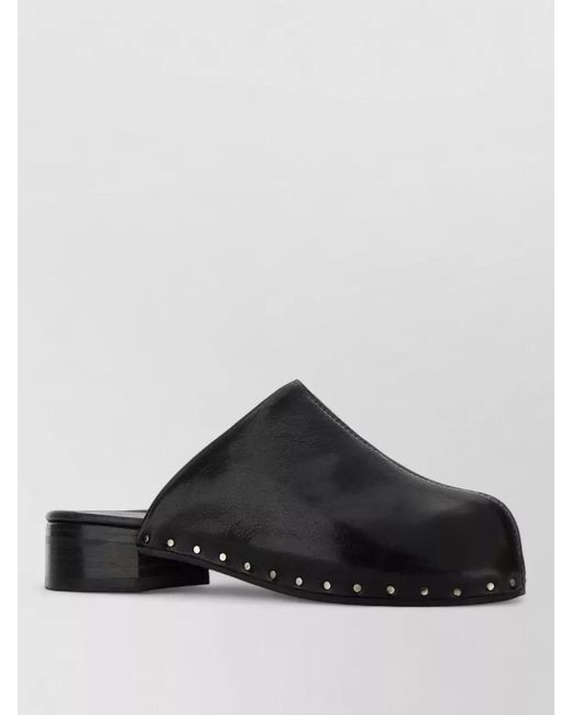 Our Legacy Black Leather Naoto Mules Block Heel Open Back
