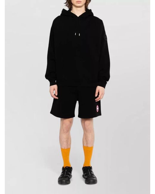 Canada Goose Black Hooded Sweater Drawstring Hood Ribbed Trims for men