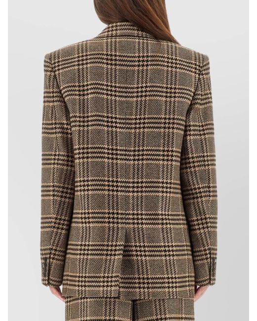 Saint Laurent Brown Silk Cashmere Double-Breasted Blazer