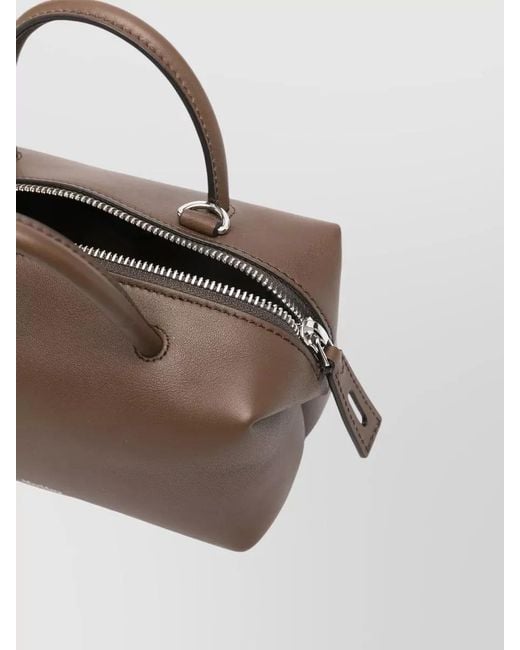 Max Mara Brown Leather Holdalls Clutch Bag