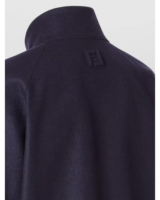 Fendi Blue Cashmere Bomber Jacket for men