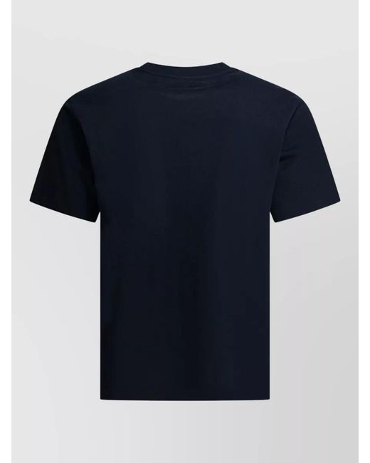 Burberry Blue Cotton Logo T Shirt Crew Neck for men