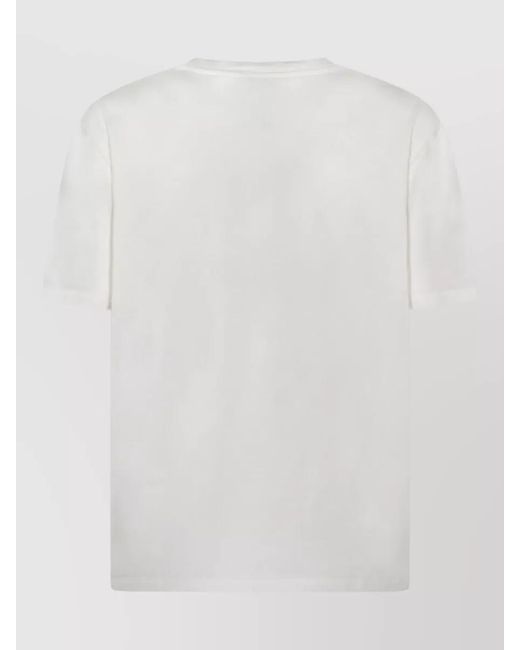 Etro White Embroidered Logo Cotton T-Shirt