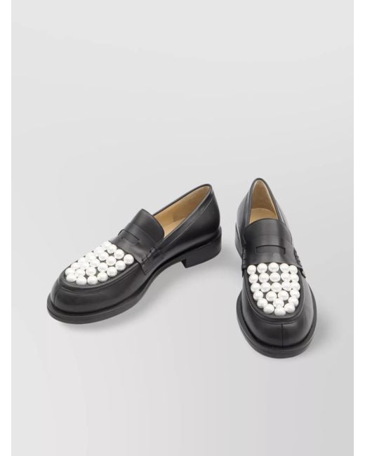 Mach & Mach Metallic Leather Embellished Loafers