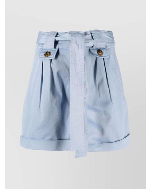 Woolrich Blue Stretch Cotton Short Shorts