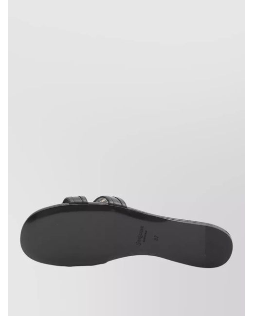 Saint Laurent Gray Leather Slides