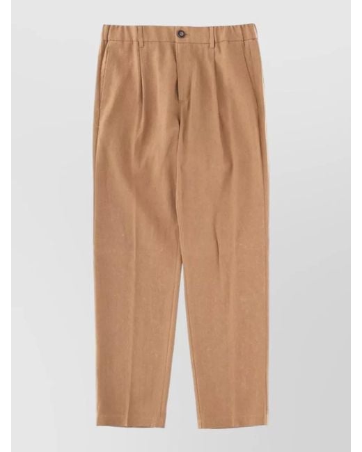 Herno Natural Tailored Trousers Pleated Front Belt Loops for men