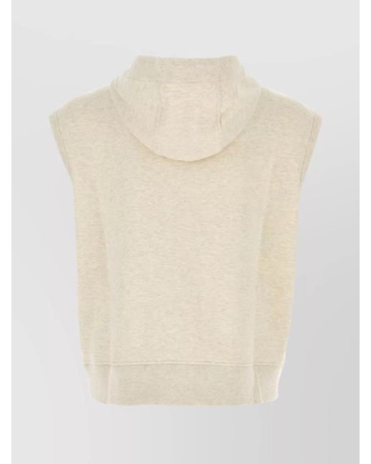 Fendi Natural Ribbed Hooded Vest for men