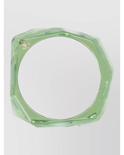 Jimmy Choo Green Faceted Design Bracelet Set Transparent Hue
