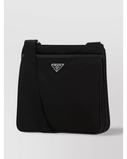 Prada Black Re-Nylon Messenger Bag for men