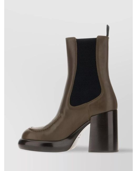 Burberry Brown Mud Leather Ankle Boots