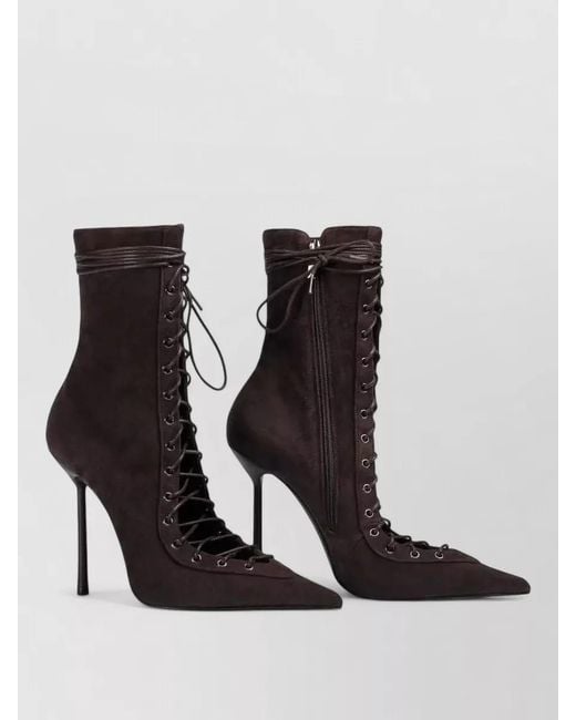 Le Silla Black Colette Lace Up Ankle Boots 120Mm