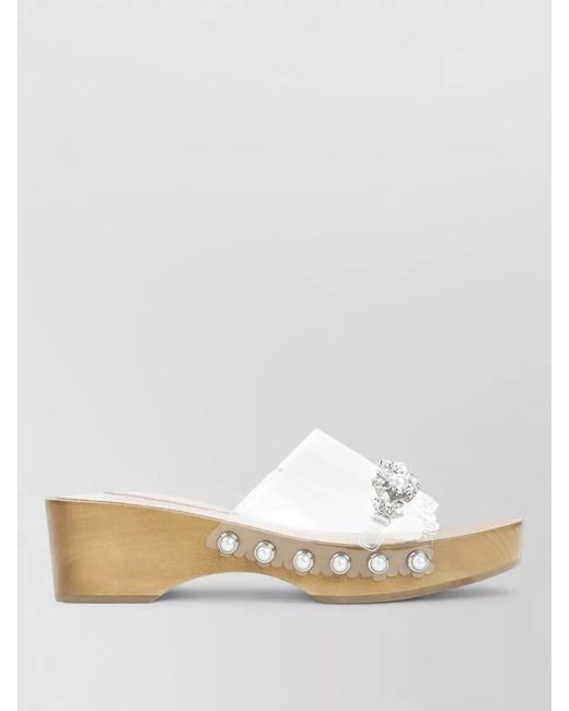 Simone Rocha Multicolor Embellished Wooden Clog Sandals