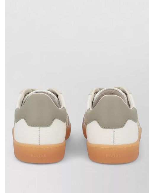 Hogan White Leather Low-Top Sneakers
