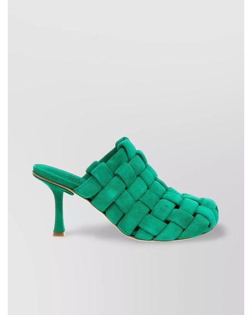 A.W.A.K.E. MODE Green Suede Leather Mules