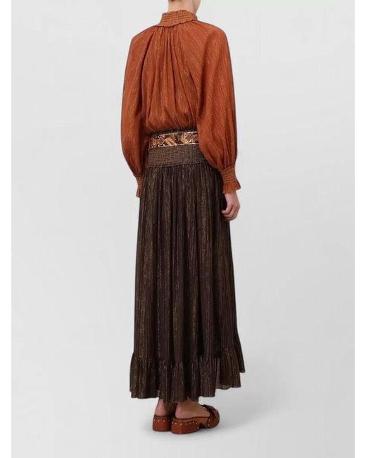 Zimmermann Brown Gathered Cold Shoulder Mini Top