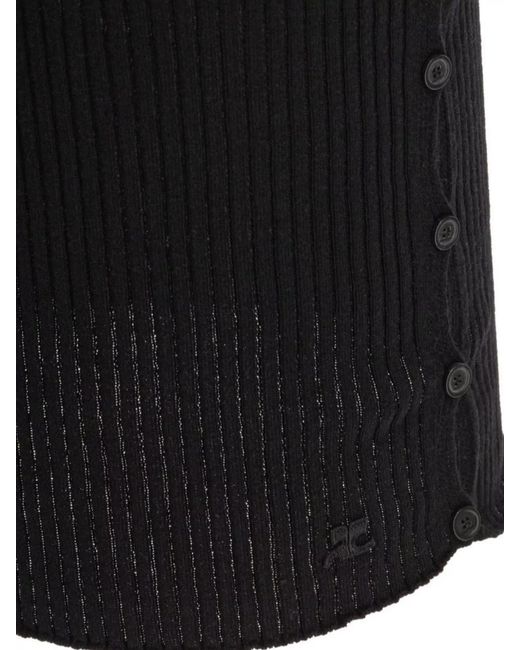 Courreges Black Mini Skirt