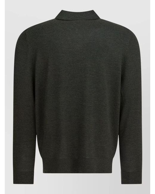 Vince Gray Merino Wool Long Sleeve Polo Sweater for men