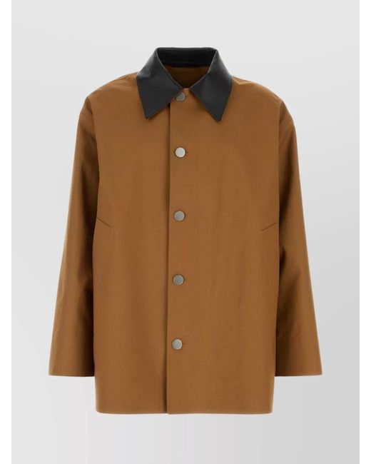 Jil Sander Brown Cotton Trench Coat for men