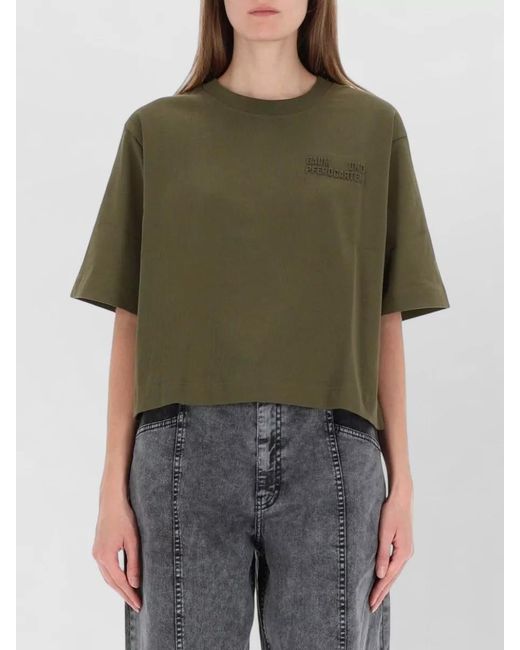 Baum und Pferdgarten Green Jiana Crew Neck Cropped Short Sleeve Top