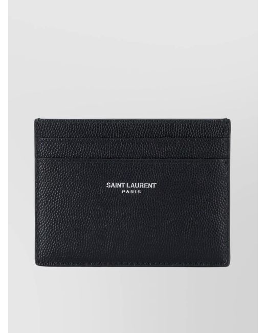 Saint Laurent Black Leather Card Holder for men
