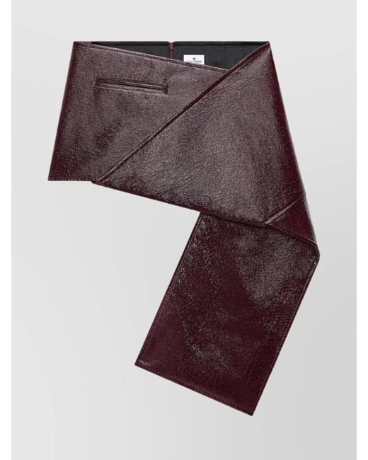 Courreges Purple Vinyl Asymmetric Folded Mini Skirt
