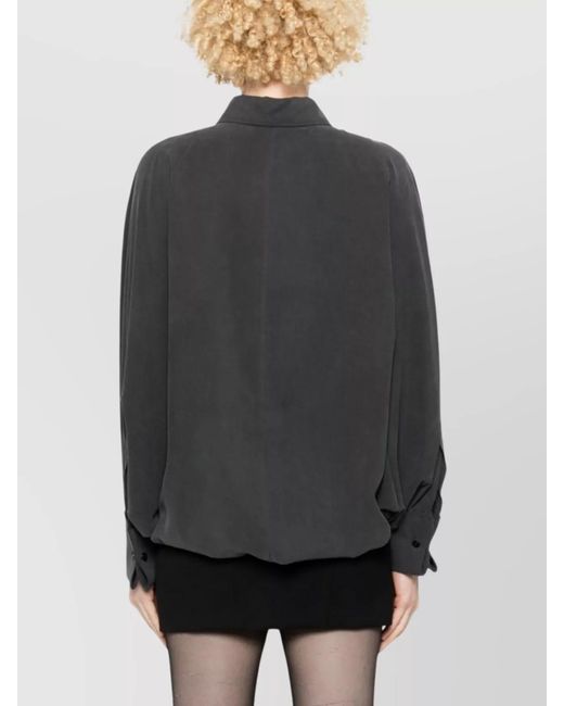 Max Mara Black Silk Batwing Bodysuit