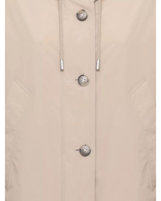 Woolrich Natural Hooded Parka Jacket High Neck Drawstrings