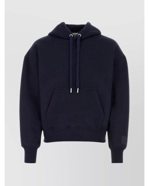 AMI Blue Cotton Hoodie for men