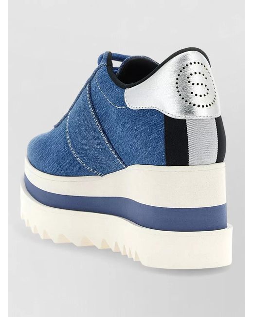 Stella McCartney Blue Sneakelyse Sneakers Chunky Platform Denim Sole