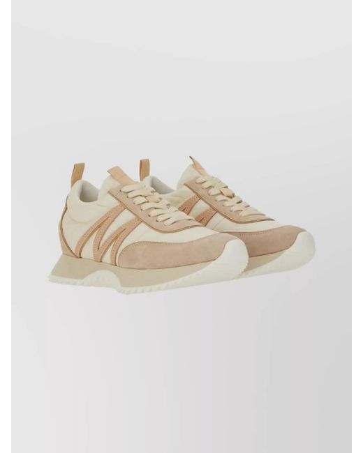 Moncler White Leather Low-Top Sneakers