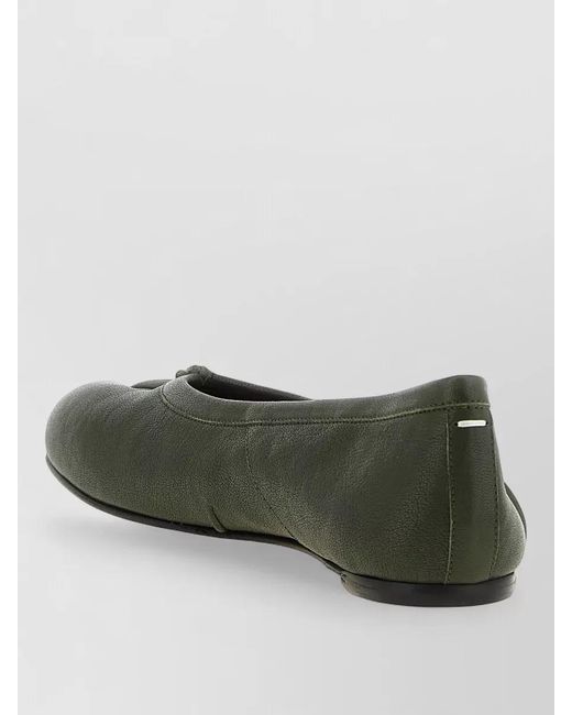 Maison Margiela Green Leather Ballerina Flats