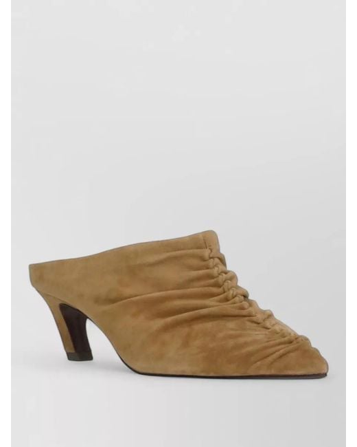 Ash Multicolor High Heel Suede Mules Arrow Toe