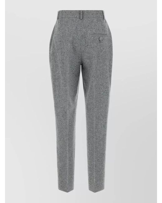 Moschino Gray Silk Blend Tailored Trousers