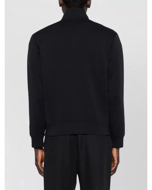 Emporio Armani Black Logo Cotton Sweatshirt High Collar Design for men