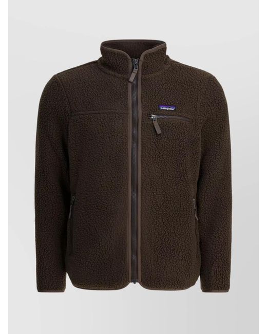 Patagonia Brown Vintage Fleece Jacket High Collar for men